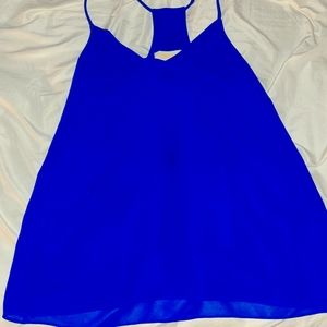 Small let them eat cake Dark blue spaghetti strap blouse